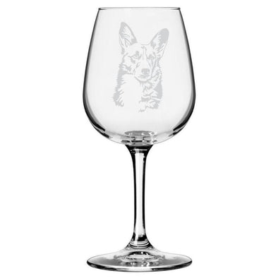 Customizable Welsh Corgi Etched Wine Glass