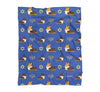 "Hannukah Spirit" Tricolor Corgi Fleece Blanket | Holiday Collection