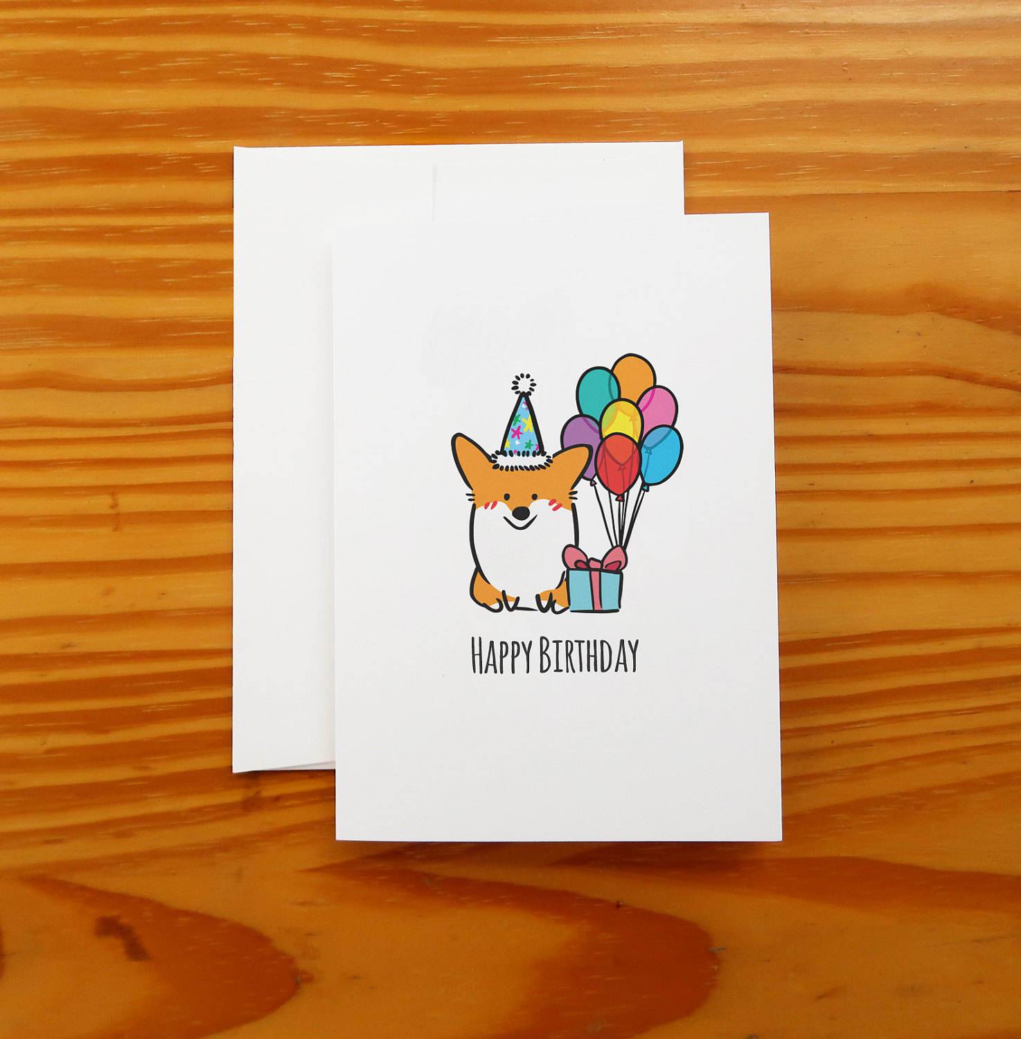 Happy Birthday Corgi Greeting Card Tri-Color Corgi Happy Birthday Corgi Greeting Card Tri-Color Corgi