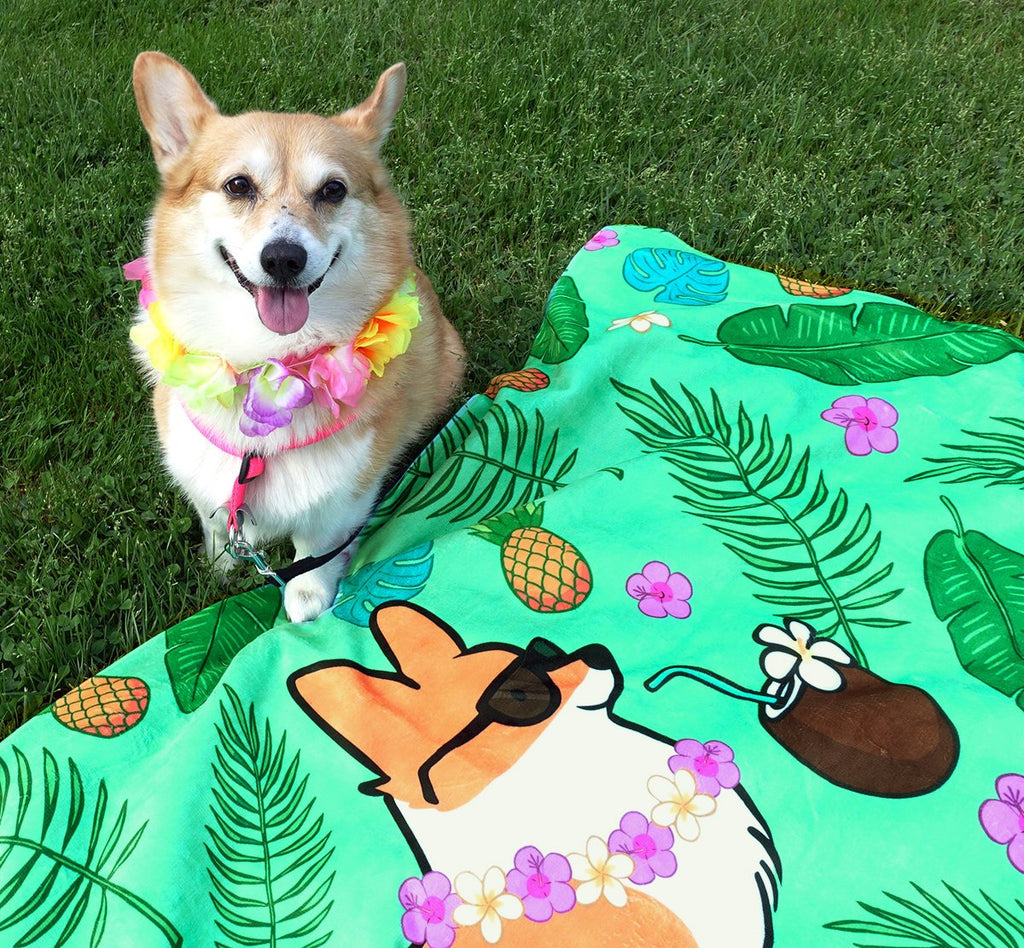 Tropical Corgi Beach Towel – Corgi Things