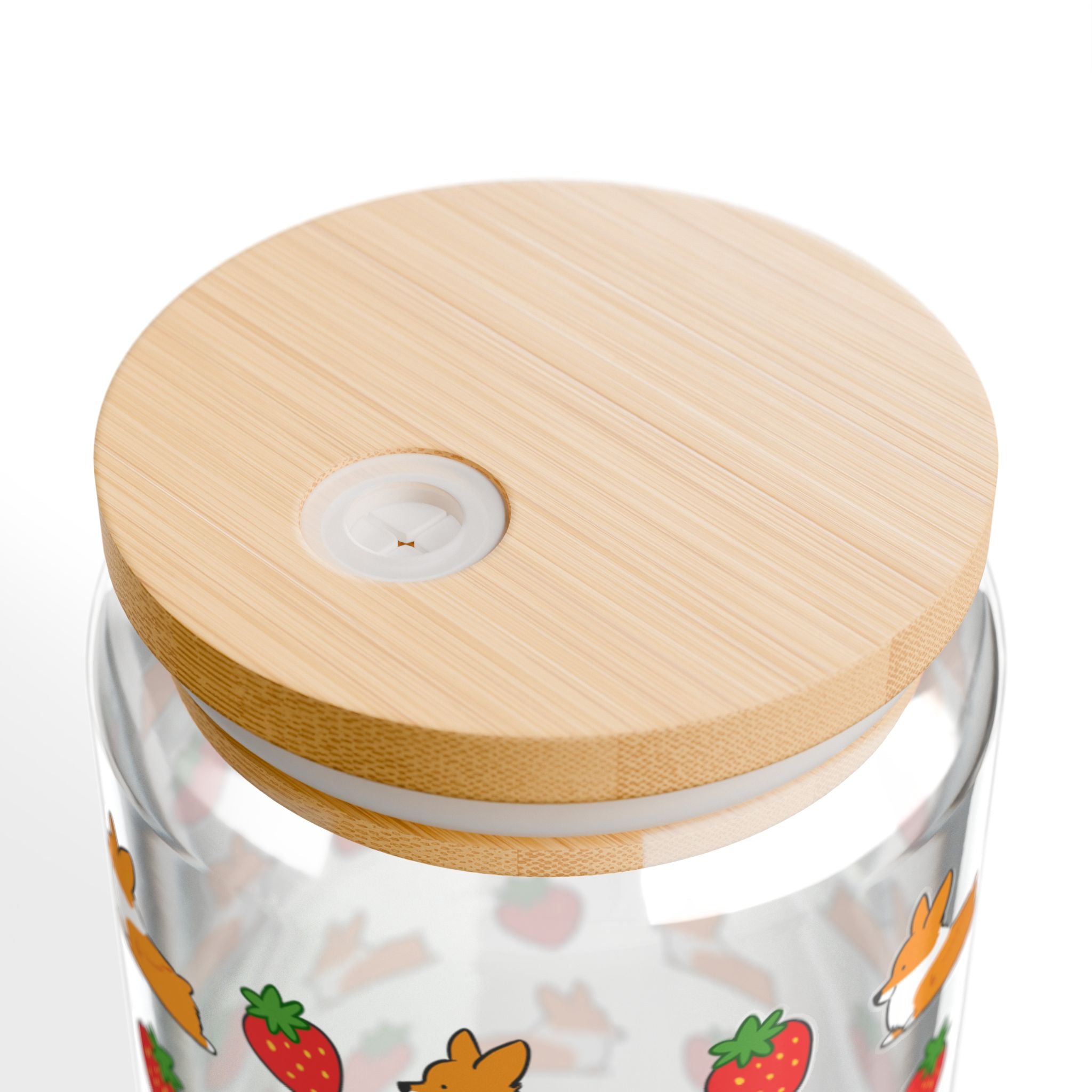 "Strawberry Fields" Corgi Glass Tumbler | 16oz