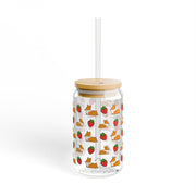 "Strawberry Fields" Corgi Glass Tumbler | 16oz