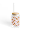 "Cherry Blossom Corgis" Glass Tumbler | 16oz