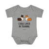 "Corgi Lover in Training" Baby Bodysuit | Red + Tri Combo