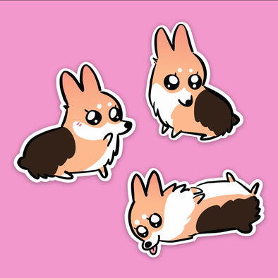 PREORDER: "Just a Baby" Red Tricolor Corgis Sticker Pack