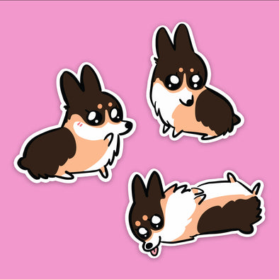 PREORDER: "Just a Baby" Tricolor Corgis Sticker Pack