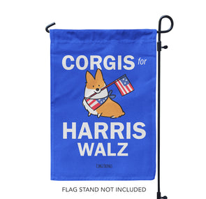 "Corgis for Harris Walz" Garden Flag