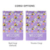 "BumbleCorgis" Lavender Garden Flag