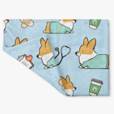 "Corgi Healthcare" Fleece Blanket | 3 Sizes