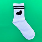 White Corgi Crew Socks