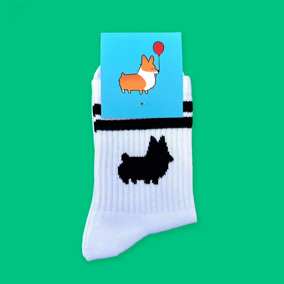 White Corgi Crew Socks