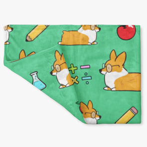 "Corgi Classroom" Fleece Blanket | 3 Sizes