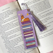 Purple Corgi Bookmark | Corgi Book Club