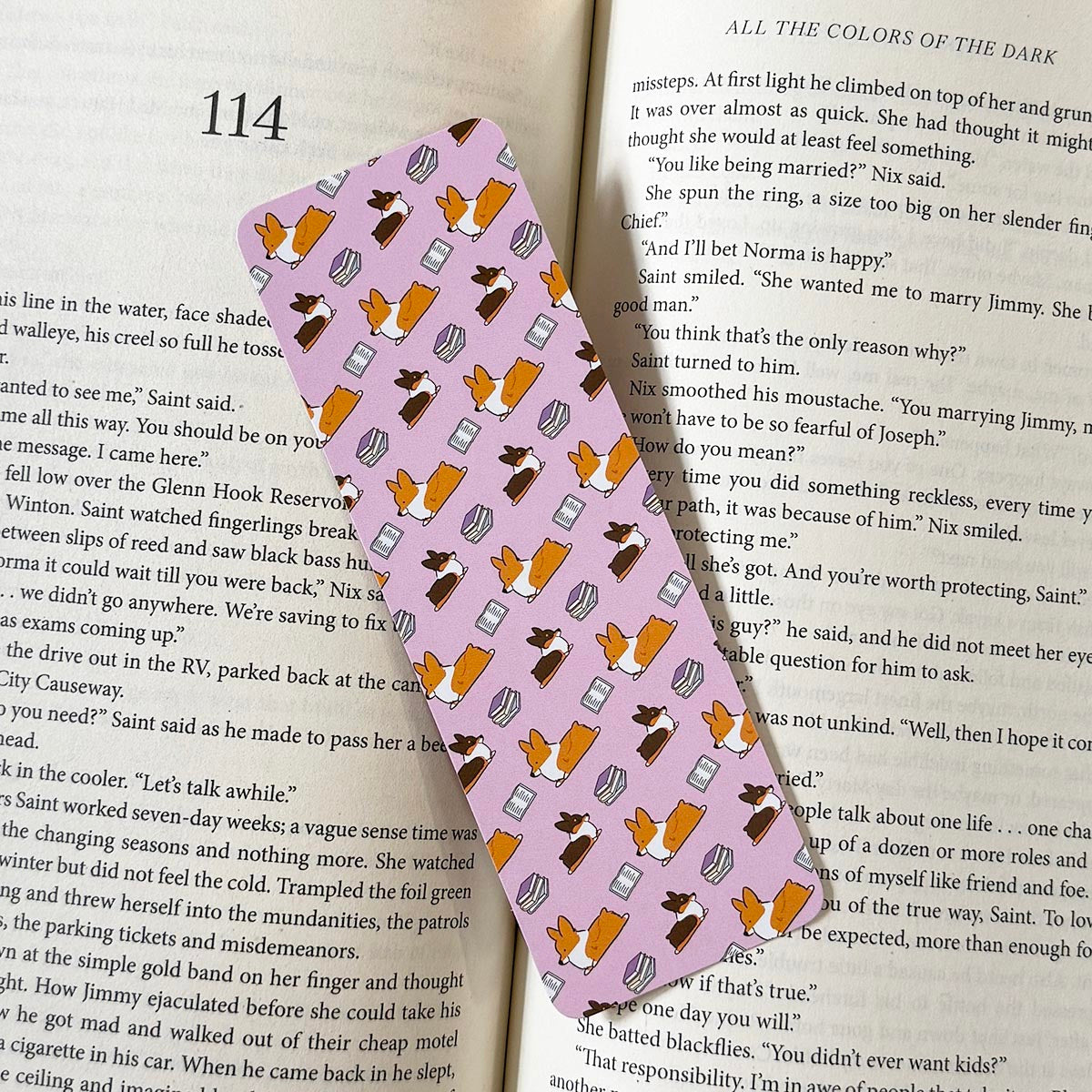 Pink Corgi Bookmark | Corgi Book Club