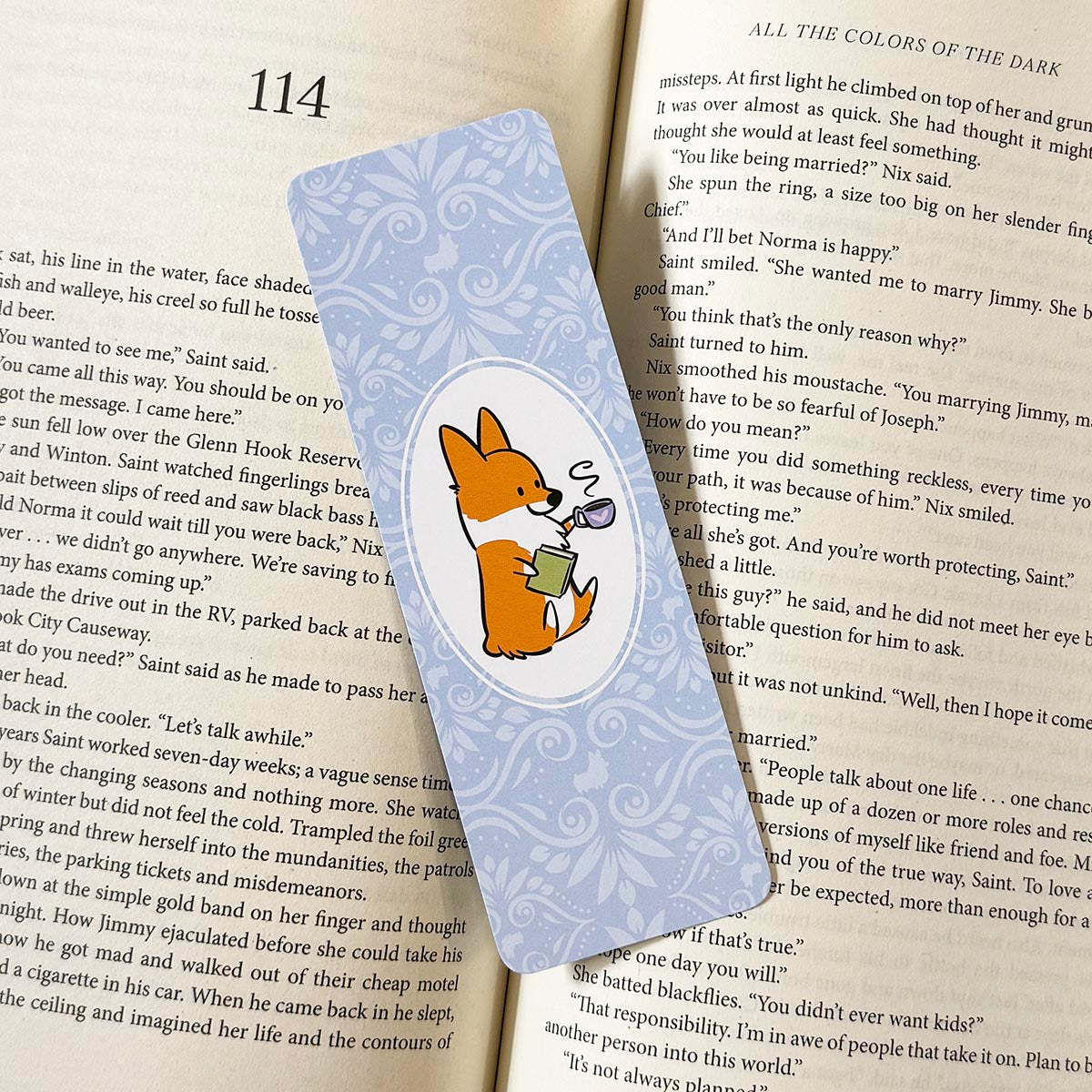 Blue Corgi Bookmark | Corgi Book Club