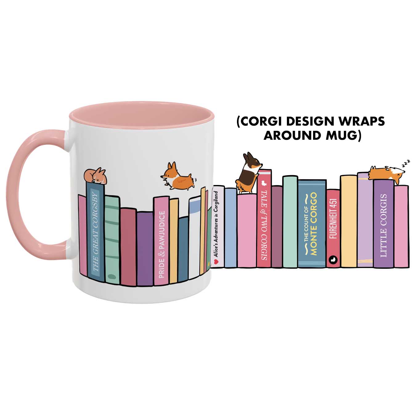 "Literary Classics" Bookworm Mug | Corgi Book Club