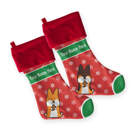 Customizable Corgi Christmas Stocking | Holiday Collection