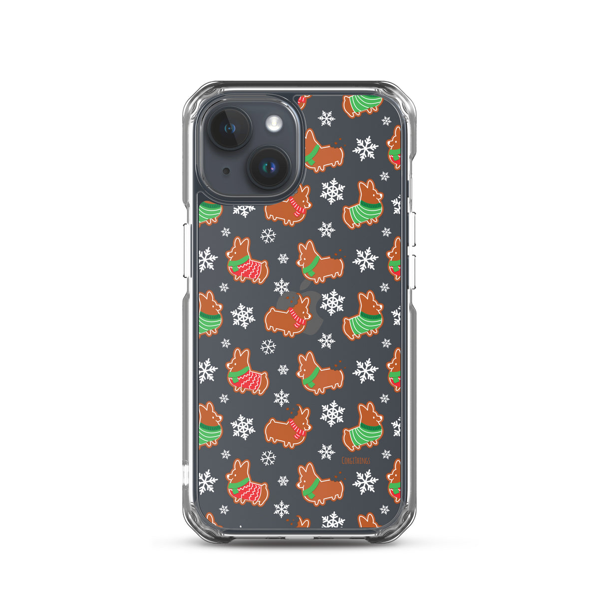 "Gingerbread Corgis" Clear iPhone Case | Holiday Collection