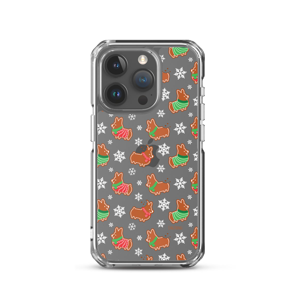 "Gingerbread Corgis" Clear iPhone Case | Holiday Collection