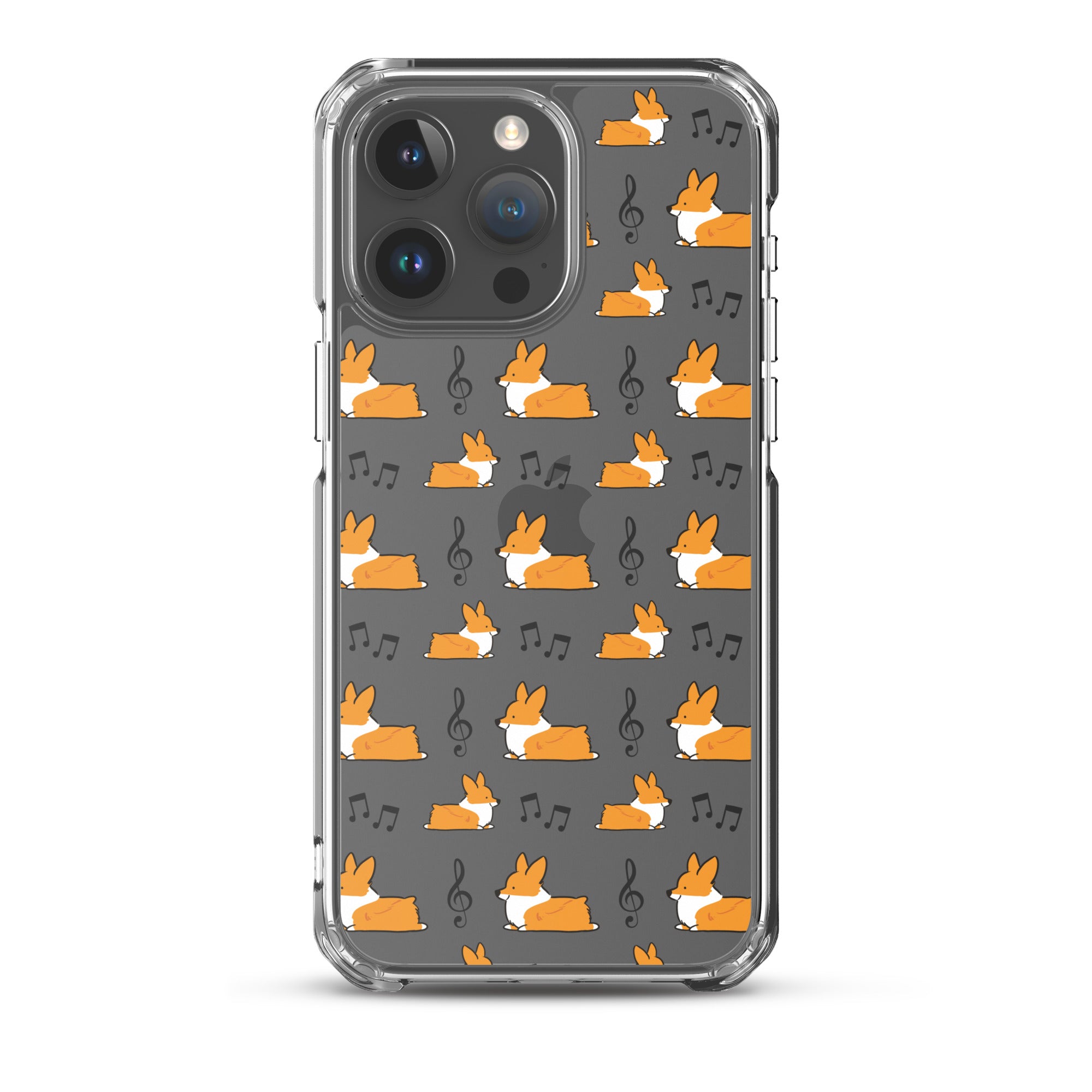 "Music Notes" Corgi Clear iPhone Case