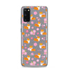 "Cherry Blossoms" Corgi Clear Samsung Phone Case