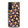 "Cherry Blossoms" Corgi Clear Samsung Phone Case