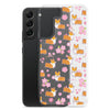 "Cherry Blossoms" Corgi Clear Samsung Phone Case