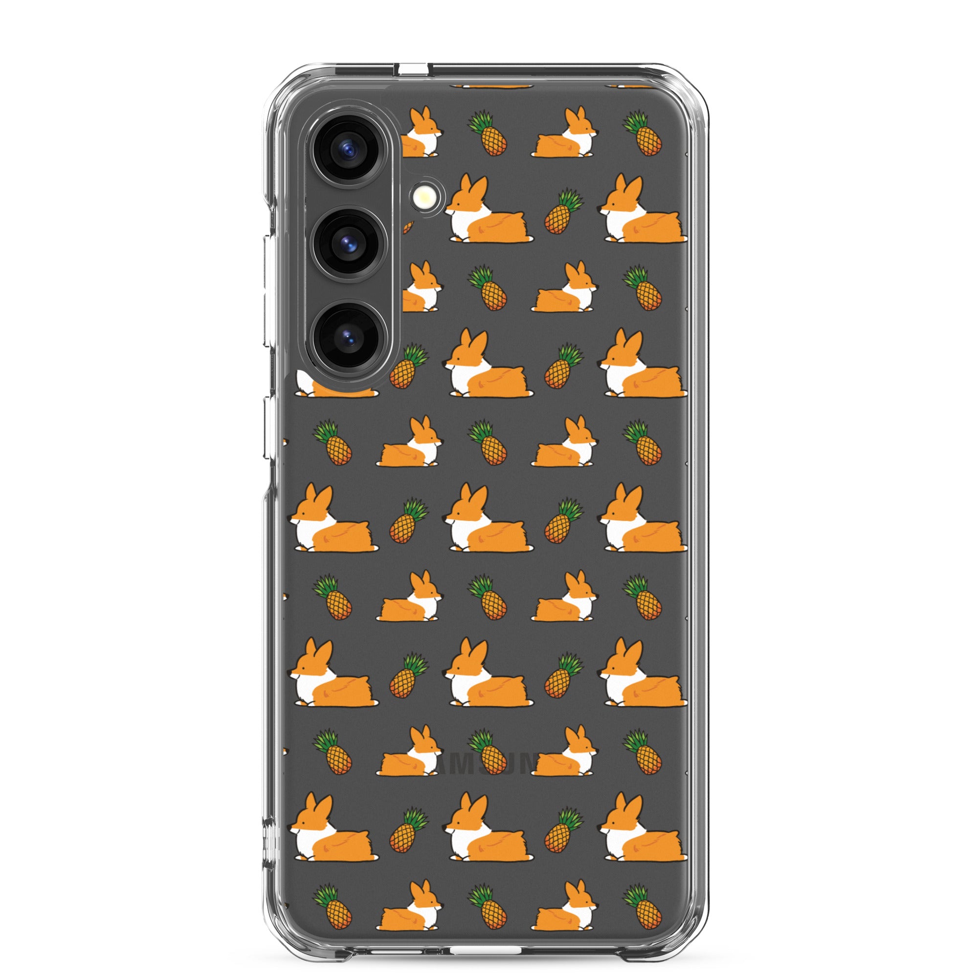 "Pineapple Corgis" Clear Samsung Phone Case