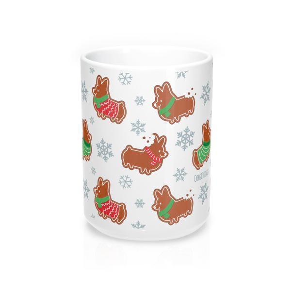 "Gingerbread Corgis" 15oz Mug | Holiday Collection