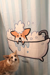 Corgi Bathtime Shower Curtain | 70"x 74"