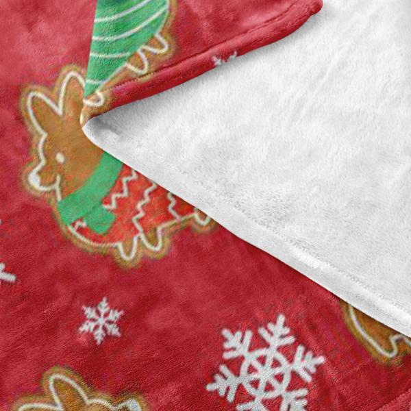 "Gingerbread Corgis" Red Fleece Blanket | Holiday Collection