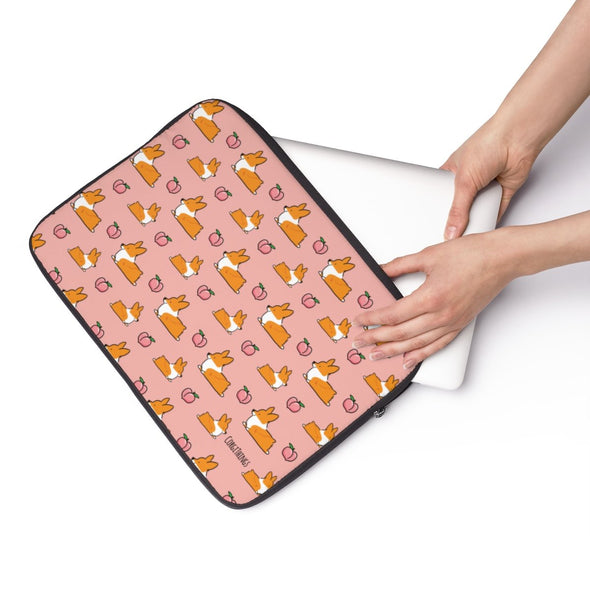 Corgi Peach Sploot Laptop Sleeve | 3 Sizes