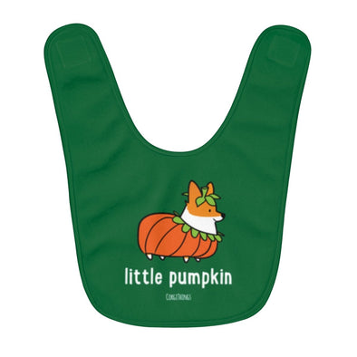 "Little Pumpkin" Corgi Fleece Baby Bib