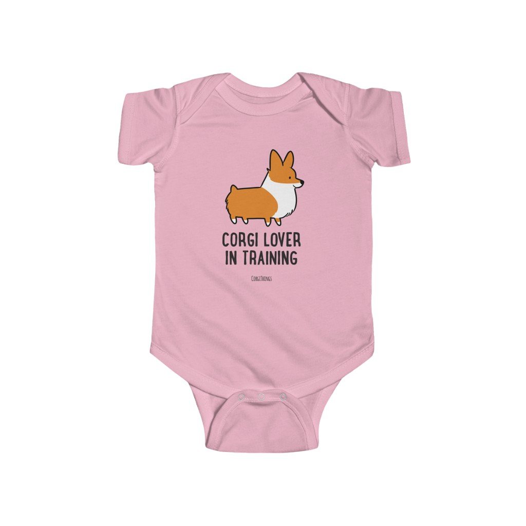 "Corgi Lover in Training" Baby Bodysuit | Red Corgi