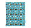 Blue "Alpaca Fren" Tricolor Corgi Blanket | 3 Sizes