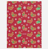 "Gingerbread Corgis" Red Fleece Blanket | Holiday Collection