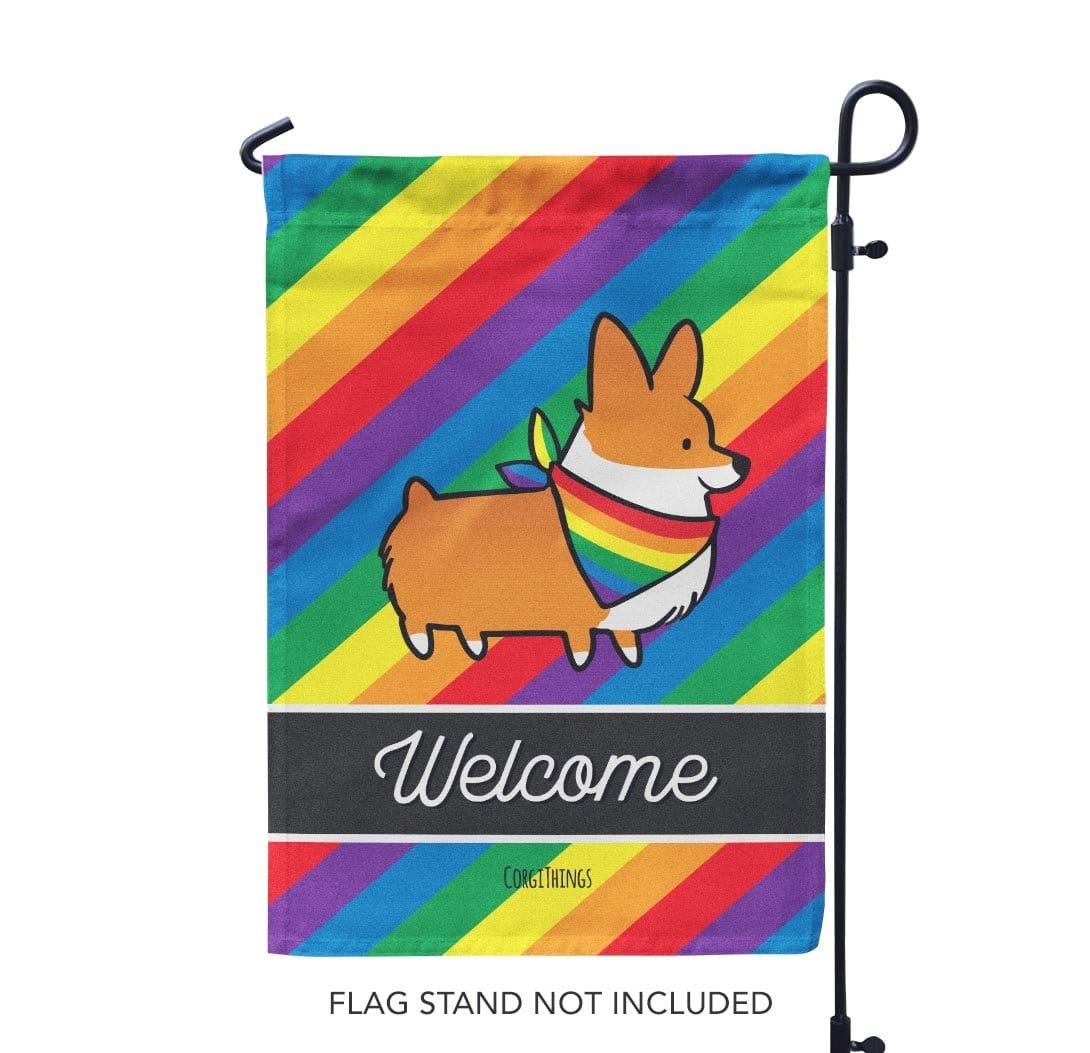"Pride" Corgi Garden Flag