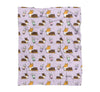 Lavender Bubble Tea Tricolor Corgi Fleece Blanket | 3 Sizes