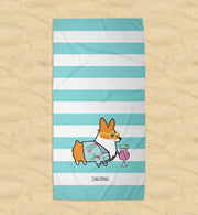 "Miami Vibes" Corgi Beach Towel