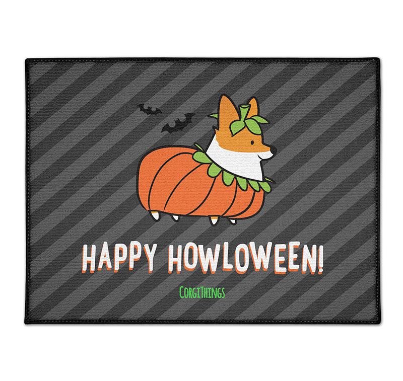 "Corgi Howloween Pumpkin" Floor Mat | Halloween Collection