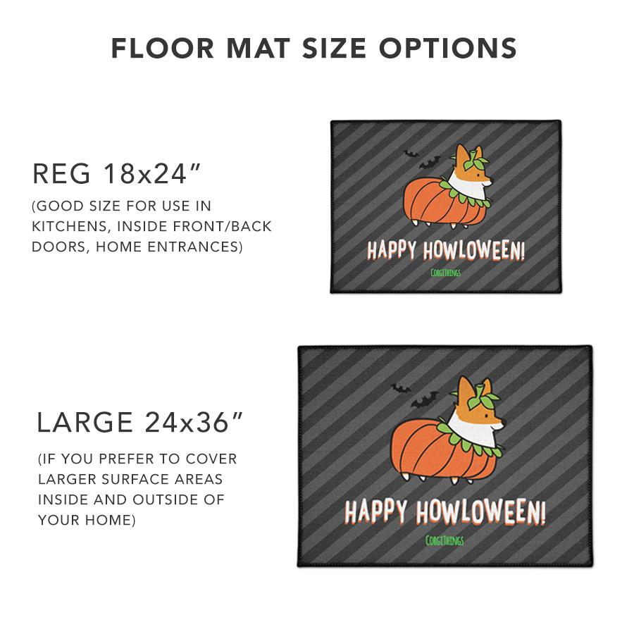 "Corgi Howloween Pumpkin" Floor Mat | Halloween Collection