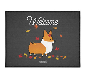 "Welcome Autumn" Corgi Floor Mat