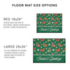 "Gingerbread Corgis" Green Floor Mat | Holiday Collection