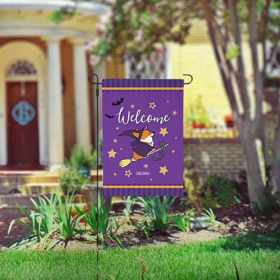"Bewitched Corgi" Garden Flag | Halloween Collection