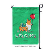 "Back to School" Corgi Garden Flag