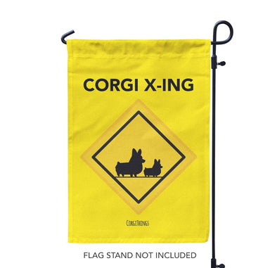 "Corgi Crossing" Garden Flag