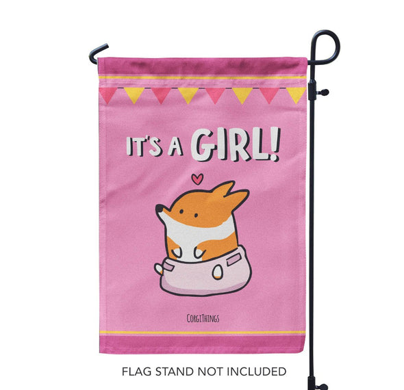 "Baby Girl" Corgi Garden Flag