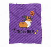 "Witchy Corgi" Fleece Blanket | Halloween Collection