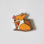 Pizza is Life Enamel Pin | Corgimoji Collectible Series