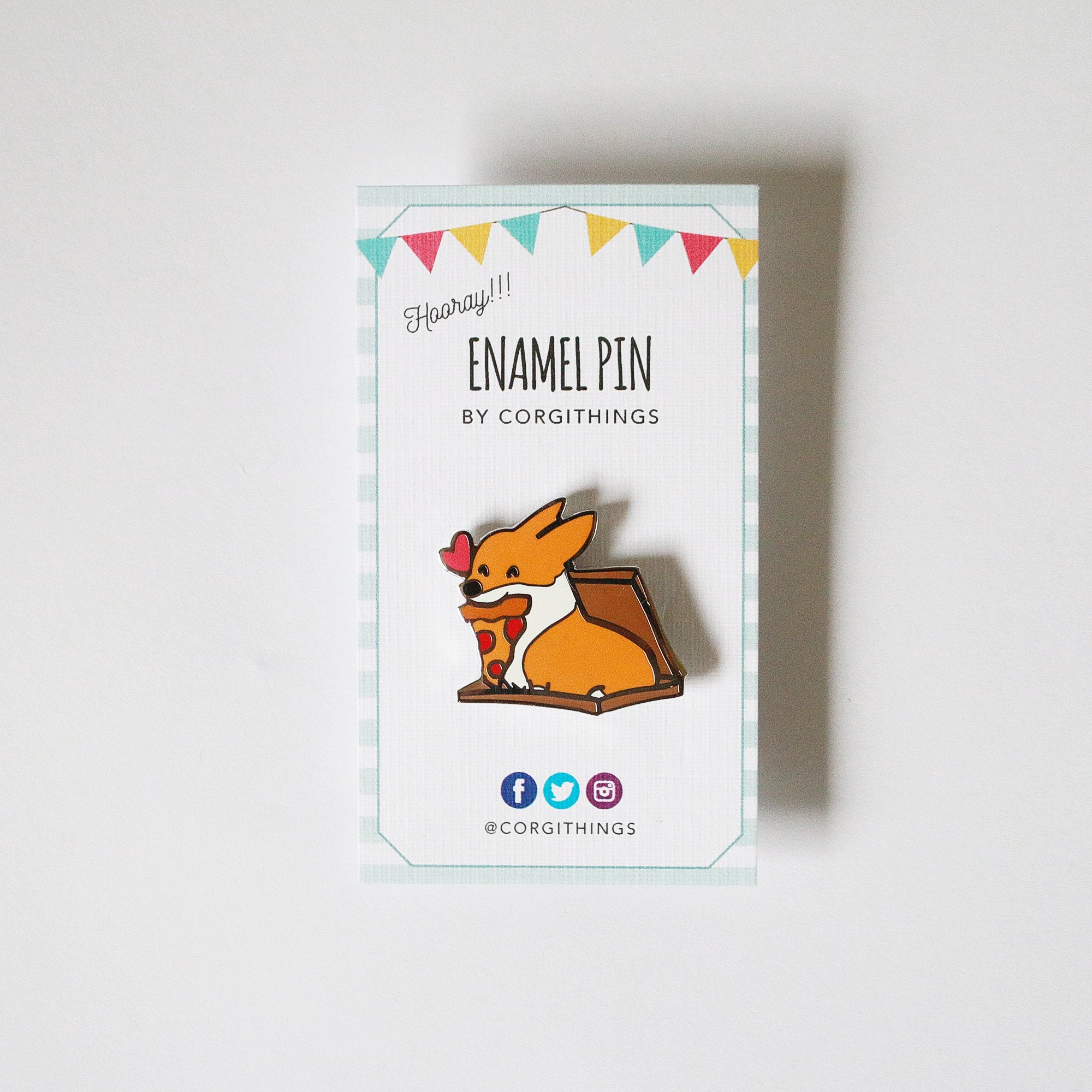 Pizza is Life Enamel Pin | Corgimoji Collectible Series